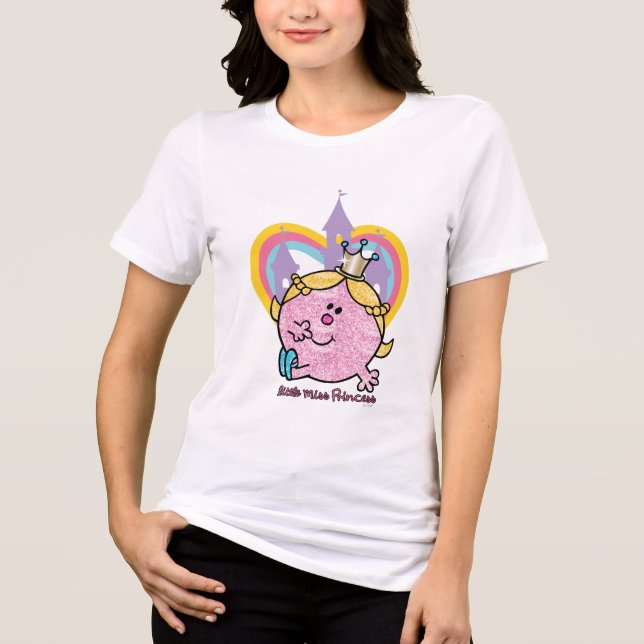Camiseta Pequena Miss Princesa Posicionando Com Castle & He (Frente)