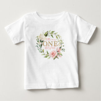 Camiseta Pequena Miss Um Maravilhoso Tee Floral Primeiro An