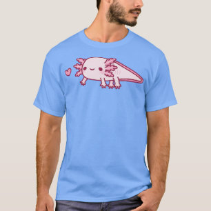 Camiseta Pequena Porta De Axolotl Rosa, Bonita
