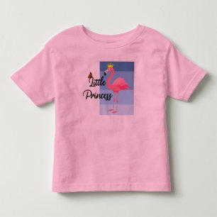 Camiseta Pequena Princesa Design de Flamingo Rosa - Rodada