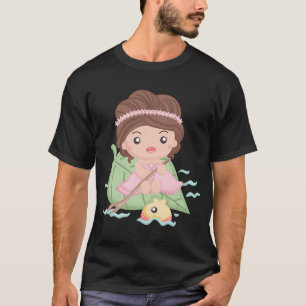 Camiseta Pequena Princesa navegando no topo de uma folha