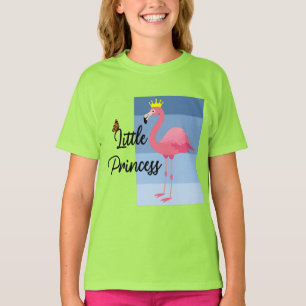 Camiseta Pequena Princesa Rosa Flamingo Design - Bacia Meni