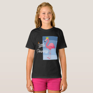 Camiseta Pequena Princesa Rosa Flamingo Design - Bacia Meni