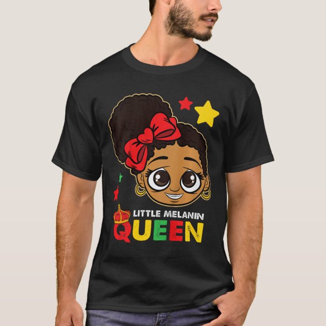 Camiseta Pequena Rainha Melanina História Negra Mês Blm Afr (Frente)
