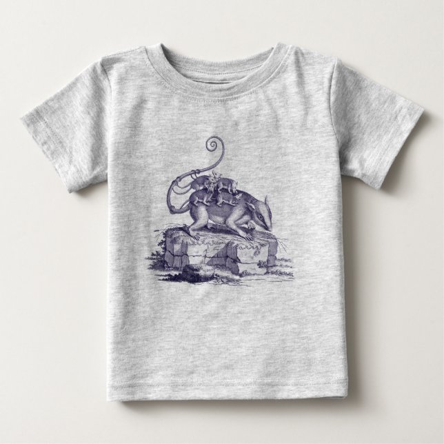 Camiseta Pequena roupa de bebê de Possum (Frente)
