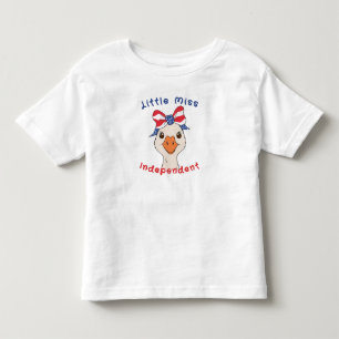 Camiseta Pequena Senhora Independente Ganso Com Laço Patrió