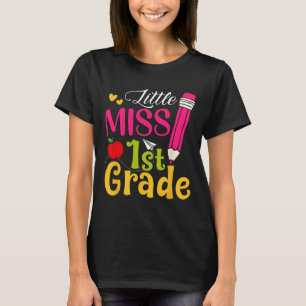 Camiseta Pequena Senhorita 1ª Série Fofo Ck Para a Escola O