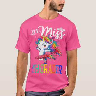Camiseta Pequena Senhorita 5 do Primeiro Dia da Escola do U