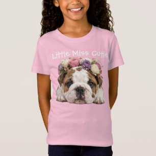 CAMISETA PEQUENA SENHORITA FOFA MENINAS BULLDOG INGLÊS