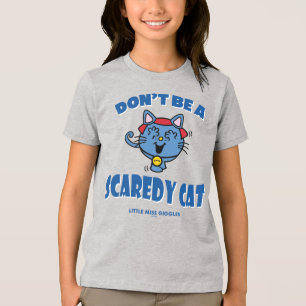 Camiseta Pequena Senhorita Giggles assustadora Gato Hallowe