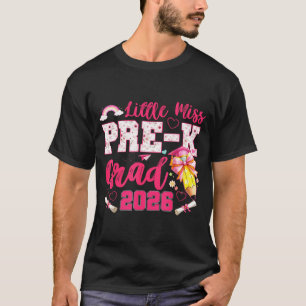 Camiseta Pequena senhorita graduada no pré-escolar 2026 coq