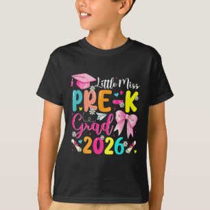 Camiseta Pequena Senhorita Graduada Pré-k 2026 Graduação Pr