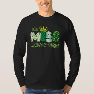 Camiseta Pequena Senhorita Lucky Charm Shamrock C Dia de Sã
