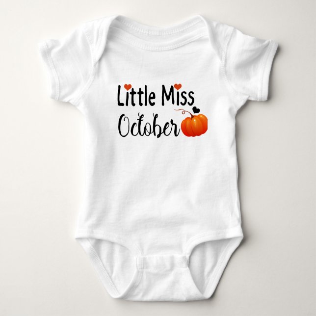 Camiseta pequena senhorita outubro (Frente)
