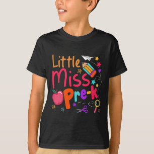 Camiseta Pequena Senhorita Pré-escolar Primeiro Dia De Volt