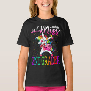 Camiseta Pequena Senhorita segundo Grader Unicorn De Volta 