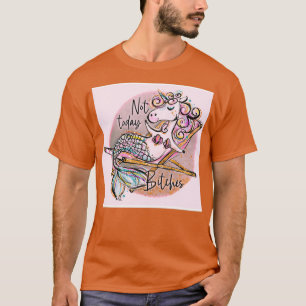 Camiseta Pequena Sereia da Unicórnio Relaxando no Deck