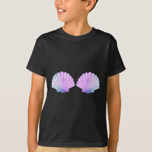 Camiseta Pequena Sereia Seashell Bra Costume Halloween Matc