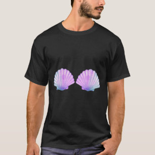 Camiseta Pequena Sereia Seashell Bra Costume Halloween Matc