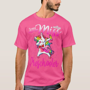 Camiseta Pequena Srta. Preschooler De Volta Ao Unicórnio Da
