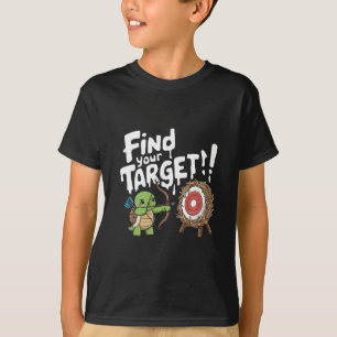 Camiseta Pequena tartaruga apontando arco e flecha