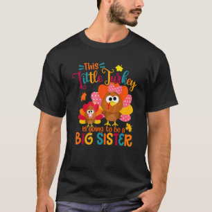 Camiseta Pequena Turquia Irmã Gira Grande Caiu no Outono Gr