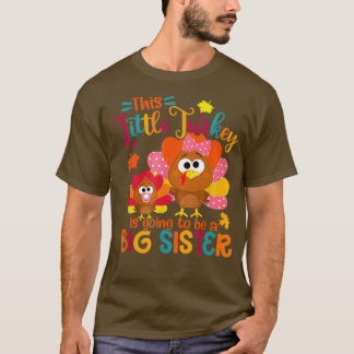 Camiseta Pequena Turquia Irmã Gira Grande Caiu no Outono Gr