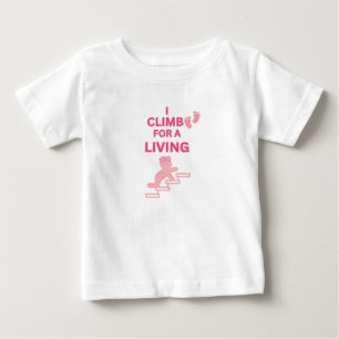 CAMISETA PEQUENA VIAJANTE BRANCO QUENTE ROSA EU ESCALO BEBÊ