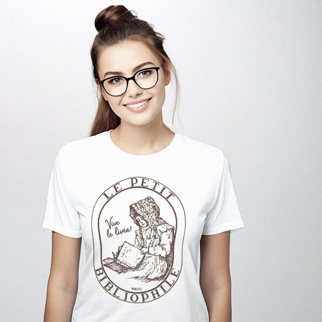 Camiseta Pequena Vintagem Bibliófila (Little Bibliophile Vintage T-Shirt)