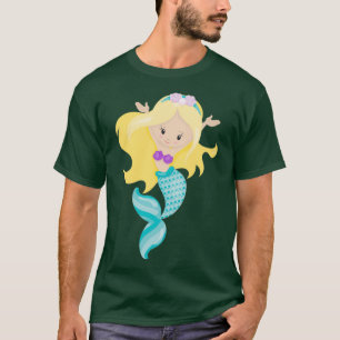 Camiseta Pequenas cascas de cabelo louro, de sereia e de se