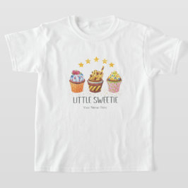 Camiseta Pequenas Cores Brilhantes Docinho Cupcakes Aquarel
