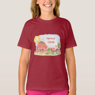 Camiseta Pequenas Crianças Bonitas Farmam com Garota de Pri