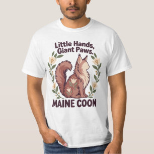 Camiseta Pequenas Mãos Patas Gigantes Floral Arte Maine Coo