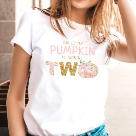 Camiseta Pequenas Meninas de Pumpkin segundos aniversários 