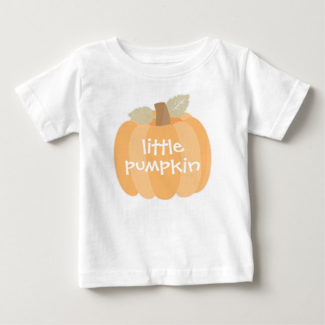 Camiseta Pequeno Abóbora Outono Halloween ou Bebe Aniversár (Frente)