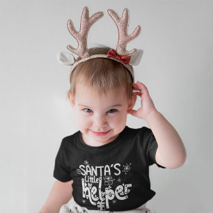 Camiseta Pequeno ajudante do Papai Noel Coração Branco Moti