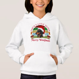Camiseta Pequeno ajudante do Papai Noel, Dachshund engraçad