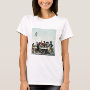 Camiseta Pequeno almoço da rua gravado por G.Hunt, 1825