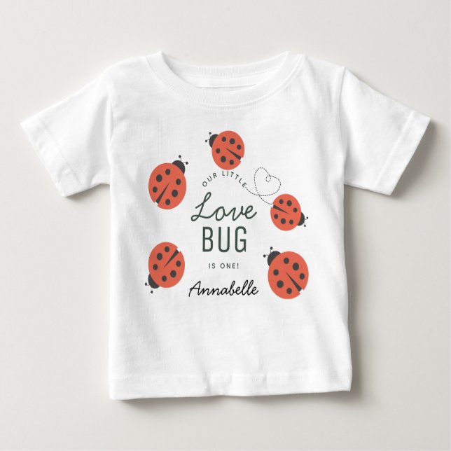 Camiseta Pequeno Amor Bug Senhora de Vermelho Ladybug Anive (Frente)