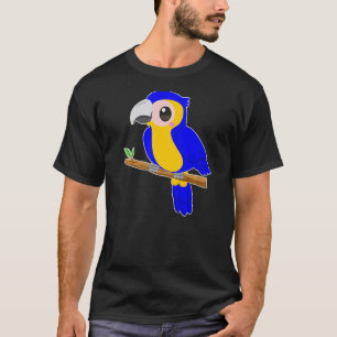 Camiseta Pequeno Ara Amarelo Macaw Cuja Bebê Papagaio Jovem