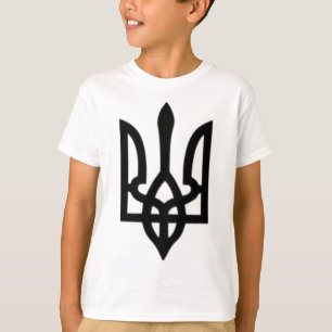 Camiseta Pequeno Brasão de Armas da Ucrânia Símbolo do Esta