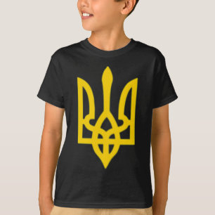 Camiseta Pequeno Brasão de Armas da Ucrânia Símbolo do Esta