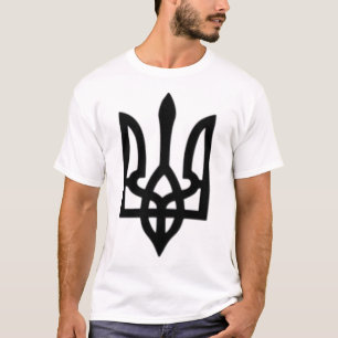 Camiseta Pequeno Brasão de Armas da Ucrânia Símbolo do Logo