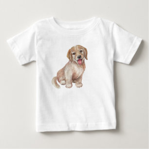 Camiseta Pequeno Cachorro Marrom Sorrindo De Animal Gelado