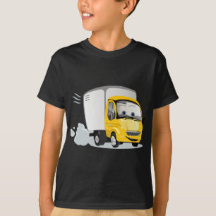 Camiseta Pequeno Caminhão de Cartoon Amarelo para Crianças!