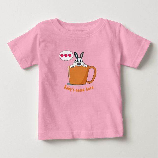 Camiseta Pequeno coelhinho Dotty diz "Eu te amo" (Frente)