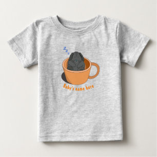 Camiseta Pequeno coelho Choco dormindo no café