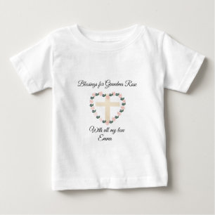 Camiseta Pequeno Coração Floral Bênção para a Vovó