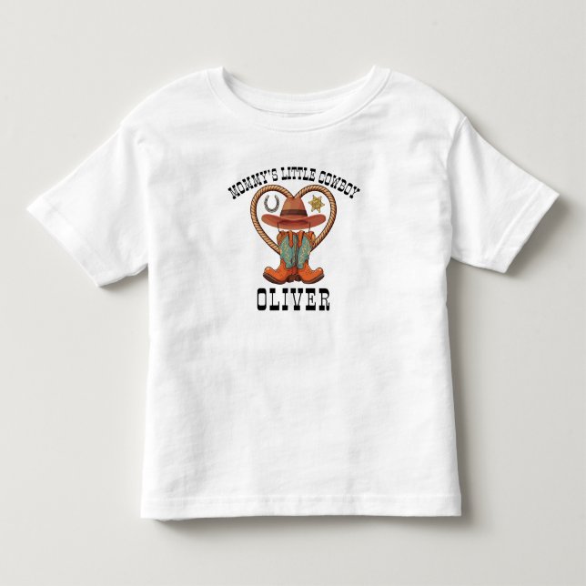 Camiseta Pequeno Cowboy da Mamãe Personalizado (Frente)