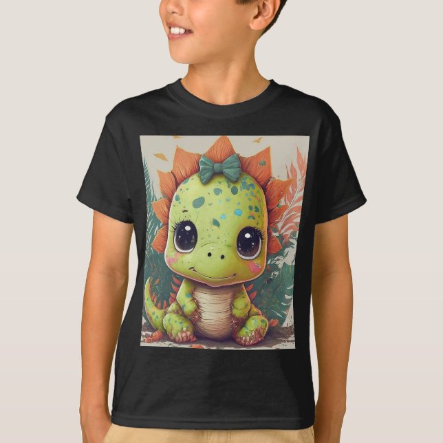 Camiseta Pequeno Dino Explorer: Roar com Confiança! (Frente)